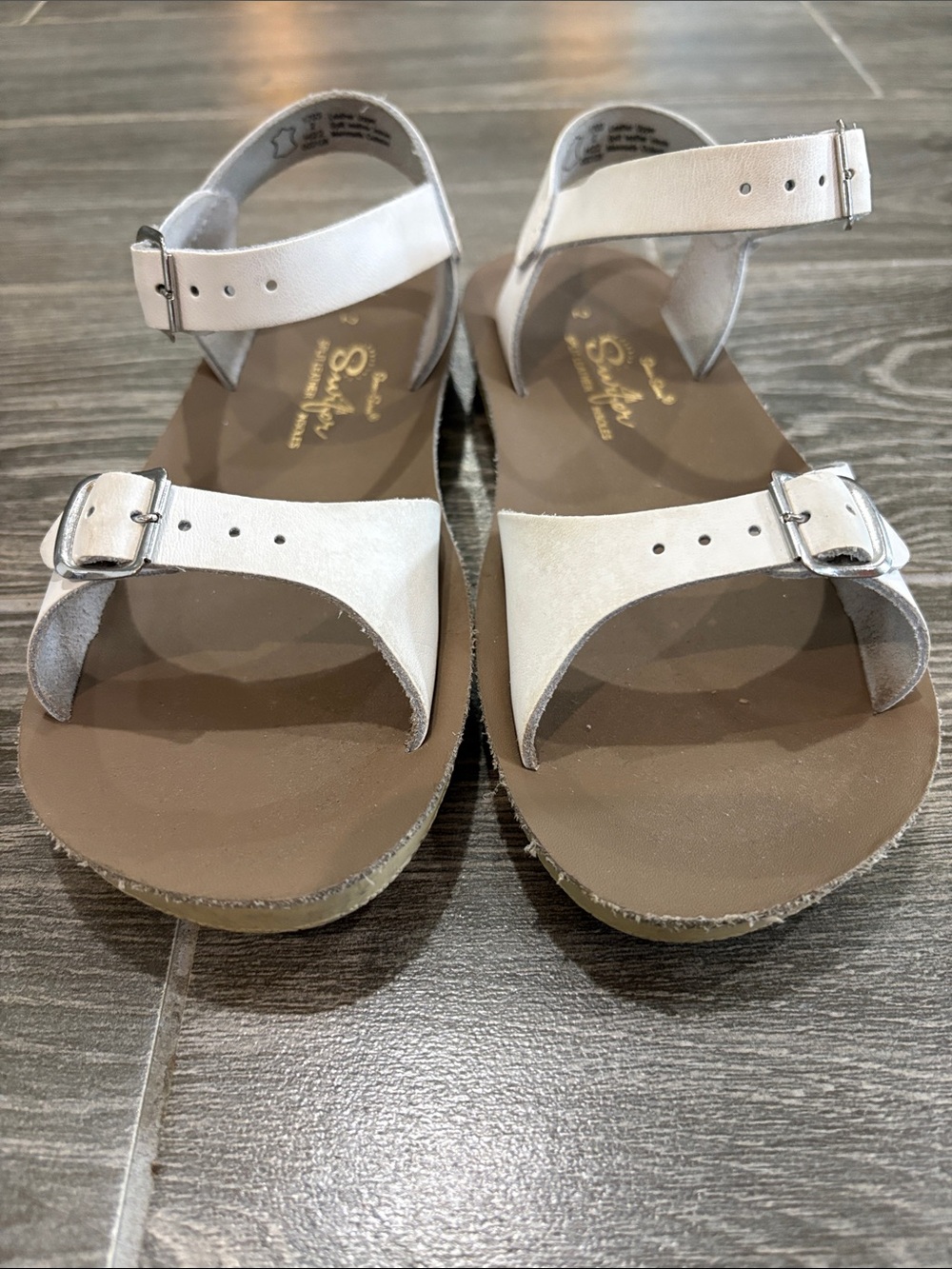 Sun San White Double-Strap Buckle Sandals